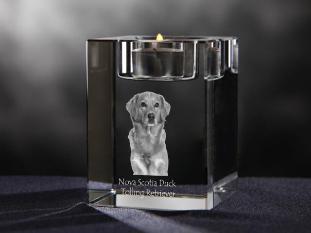 Nova Scotia Duck Tolling Retriever - Crystal Candlestick With Dog, Souvenir, Decoration, Limited Edition, Collection - image 1