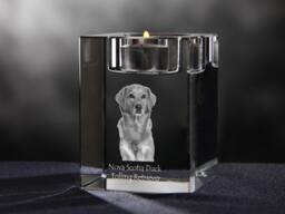 Nova Scotia Duck Tolling Retriever - Crystal Candlestick With Dog, Souvenir, Decoration, Limited Edition, Collection - thumbnail 1