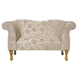 Handmade Floral Beige Chaise Lounge Small Queen Anne Sofa - thumbnail 2