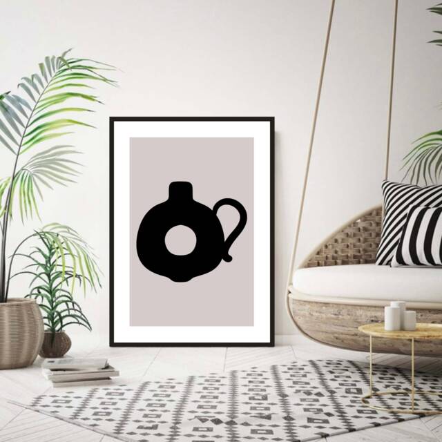 Modern Prints, Donut Vase Poster, Wall Art, Print, Living Room Bedroom Decor, Unframed Prints - image 1