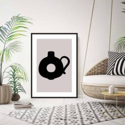 Modern Prints, Donut Vase Poster, Wall Art, Print, Living Room Bedroom Decor, Unframed Prints - thumbnail 1
