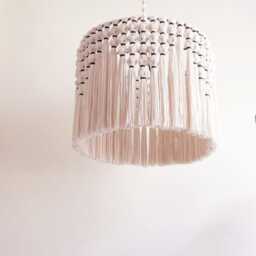 Large Chandelier, Boho Tassel Lampshade, Organic Cotton Macrame Lamp Shade, Pendant Light For Hotels, Restaurants, Cafes & Homes - thumbnail 2