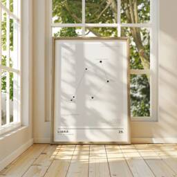 Libra Constellation Print - Minimalist Zodiac Wall Art - Astrology Gift - thumbnail 3