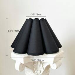 Black Fabric Pleated Lampshade Petal Shades Warm Lighting For Table Lamps Pendant Light Home Furnishing Lamp Decor - thumbnail 2