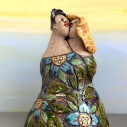 Handmade Ceramic Couple Sculpture, Anniversary Gift, Fine Art Ceramics - thumbnail 3