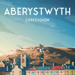 Aberystwyth Print, Wales Travel Poster, Ceredigion Illustration Wall Decor, Seaside Charm, Welsh Art - thumbnail 3