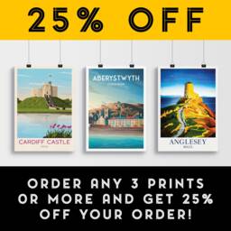 Aberystwyth Print, Wales Travel Poster, Ceredigion Illustration Wall Decor, Seaside Charm, Welsh Art - thumbnail 2