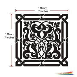 Moroccan Tile Stencil For Walls, Art & Furniture. St79 - thumbnail 3