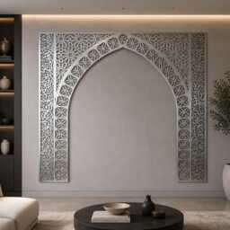 Ayat Ul Kursi Arch Wall Art - Moroccan Geometric Islamic Decor, Mdf Panel - Custom Size - thumbnail 2