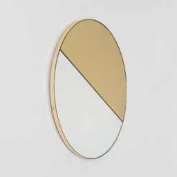 Orbis Dualis??? Gold + Silver Tinted Round Mirror With Brass Frame - Large, Xl