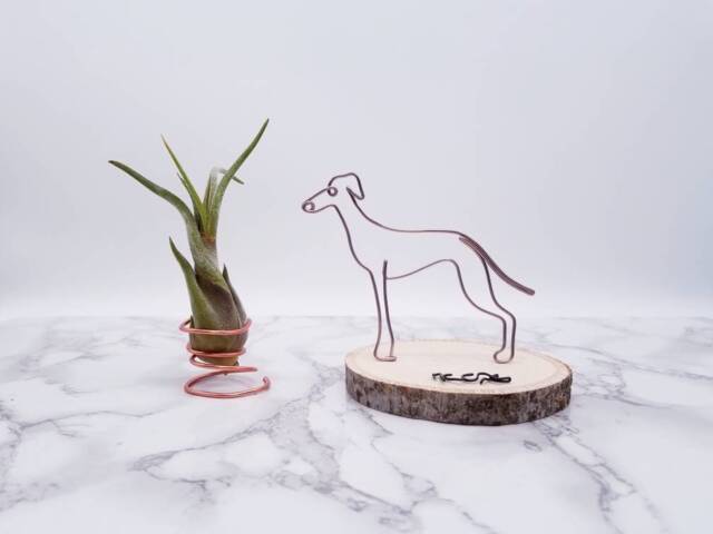 Wire Greyhound Sculpture, Pet Memorial, Dog Lover Gift - image 1