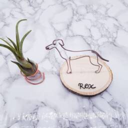 Wire Greyhound Sculpture, Pet Memorial, Dog Lover Gift - thumbnail 3
