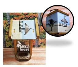 Beach House Two Sided Cedar Bird Feeder - thumbnail 1