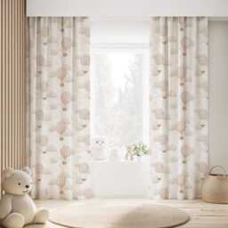 Multiple Hot Air Balloons - Pink Curtains, Nursery Curtains Blackout Or Non Blackout, With Eyelets, Pencil Pleat Rod Pocket - thumbnail 2