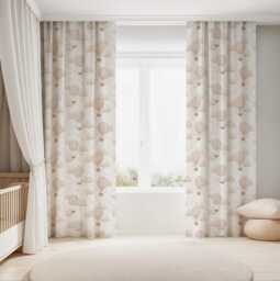 Multiple Hot Air Balloons - Pink Curtains, Nursery Curtains Blackout Or Non Blackout, With Eyelets, Pencil Pleat Rod Pocket - thumbnail 1