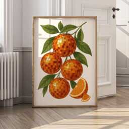 Disco Orange Wall Art Print - Funky Retro Fruit Poster With Mirrorball Oranges 70S Aesthetic, Gallery Art, Kitchen Or Home Decor Gift - thumbnail 1