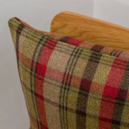 Cosy Checked Cushion in Hunter Red & Green. Double Sided. 17 - thumbnail 2