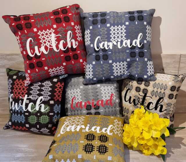 Welsh Tapestry Cushion - Plain Or Personalised Bespoke New Home Decor Soft Furnishing Gift Birthday Congratulations Anniversary Present - image 1