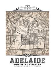Adelaide Australia Map Art Print Vintage Sepia Style - thumbnail 3