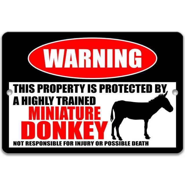 Beware Of Mini Donkey Sign, Funny Farmhouse Wall Decor, Rustic Barn Art - image 1