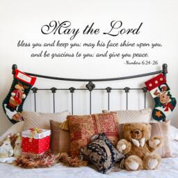 Numbers 624-26 - The Lord Bless You & Keep Blessing Religious Bible Verse Wall Vinyl Decal Sticker 157 - thumbnail 1