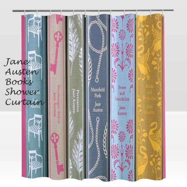 Jane Austen Shower Curtain, Jane Austen, Shower, Bath, Curtain. Books, 19Th Century, Literature - image 1