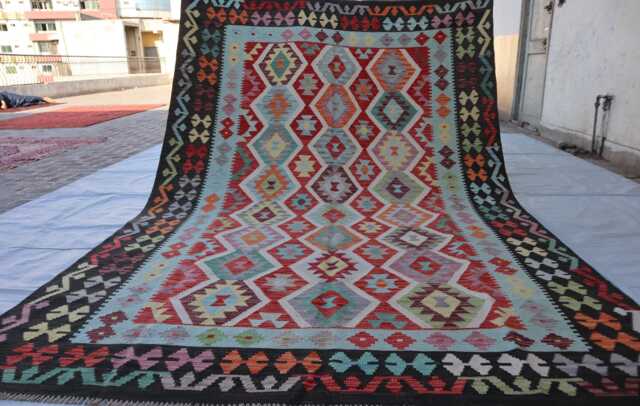 7x10 Afghan Tribal Stunning Kilim Rug, Turkmen Rug, Chubi Maimana New Flatweave Vintage Rug For Bedroom, Livingroom - image 1