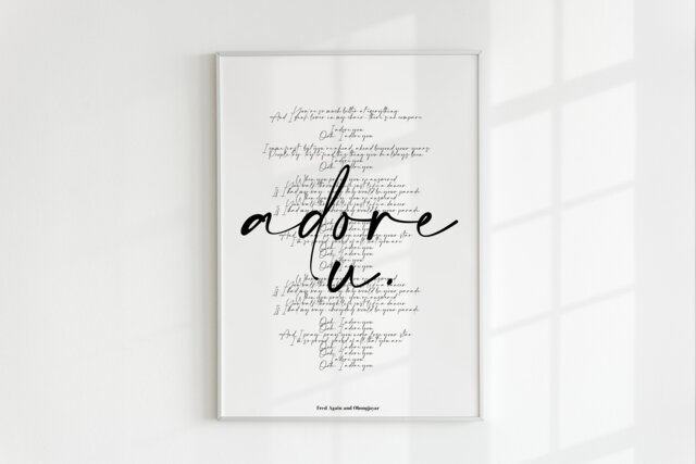 Fred Again Adore U Print, You Song Lyrics, Lyric Fred Again, Song Lyric Print, Again U Print - image 1