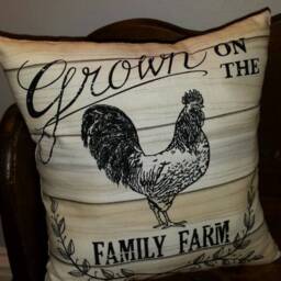 Farmhouse Pillow Decorative Rustic Decor Primitive Muslin Porch Throw Farm Fresh Home Grown Rooster Barn Windmill Cow Truck Dec - thumbnail 3
