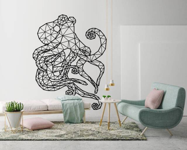 Geometric Octopus Wall Decal Modern Animal Outline Art - image 1