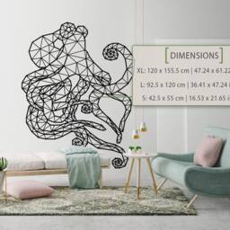 Geometric Octopus Wall Decal Modern Animal Outline Art - thumbnail 2