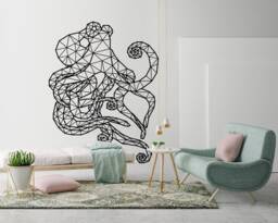 Geometric Octopus Wall Decal Modern Animal Outline Art - thumbnail 1