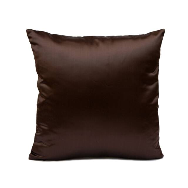 Dark Brown Pillow, Throw Pillow Cover, Decorative Cushion Pillowcase, Accent Toss Satin Modern - image 1