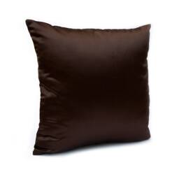 Dark Brown Pillow, Throw Pillow Cover, Decorative Cushion Pillowcase, Accent Toss Satin Modern - thumbnail 2