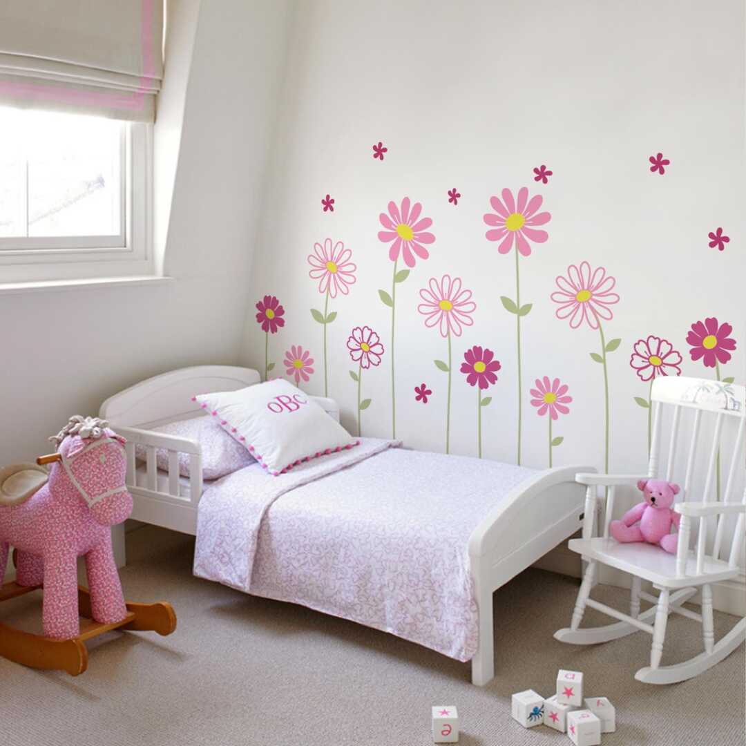 90-PC Daisy Wall Decals - Peel & Stick Flower Stickers For Bedroom, Nursery, Living Room - View #9