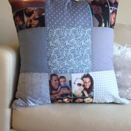 Christmas Gift, Cool Gifts. Gift For Bff.unique Pillow Photo Quilt. Patchwork With Photos. Custom Personalized Pi - thumbnail 3