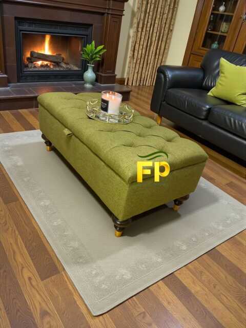 Ottoman Footstool Coffee Table Pouffe Bench Chesterfield Luxury Dumfries Wool Or Luxury Velvet - image 1