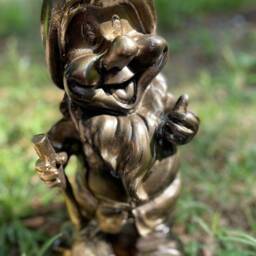 Handmade Dwarf Garden Sculpture Gold Striped Accent - thumbnail 3