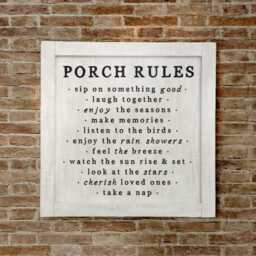 Lg, Porch Rules Sign, Decor, Wall Rules, Farmhouse Fixer Upper - thumbnail 2