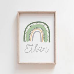 Set Of 3 Boys Nursery Prints, Affirmation, Bedroom Decor, Rainbow Print, Personalised, Playroom You Are Loved, Positive Wall Art - thumbnail 2