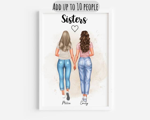Personalised Sisters Print, Birthday Gift For Sister, Christmas Sister Gift, Quote Unique - image 1