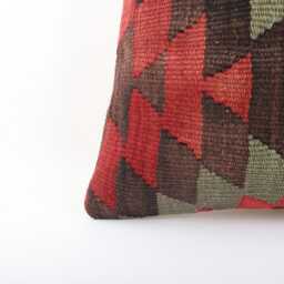 Handmade Turkish Kilim Pillow Cover Bohemian Cushion, 16x16 - thumbnail 2