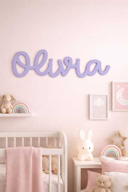 Children's Playful Name Sign - Acrylic Or Wooden Wall Decor - image 1