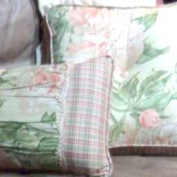 Peach & White Waverly Floral Fabric Sofa Pillows - thumbnail 2