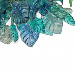 Blue Ceiling Flush Mount Lighting With Sea Color Flowers & Leaves For Dining Room , Living Room Bedroom - thumbnail 3