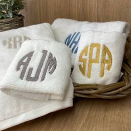 Personalised Custom Made Towels Bath Towel, Hand Towel With Embroidered Monogram Initial Perfect Gift Bathroom Decor - thumbnail 3