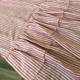 Red & White Striped Shower Curtain With 2-Tiered Mermaid Long Ruffles, Eye Feast, 72x72, 72x85, 72x94, Or Custom Size, Extra - thumbnail 2