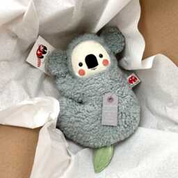 Koala Music Box Baby Handmade, Custom Melody, Hand-Embroidered, Cotton Plush Light Grey, Gift Birth Baptism, Personalized, Washable - thumbnail 4