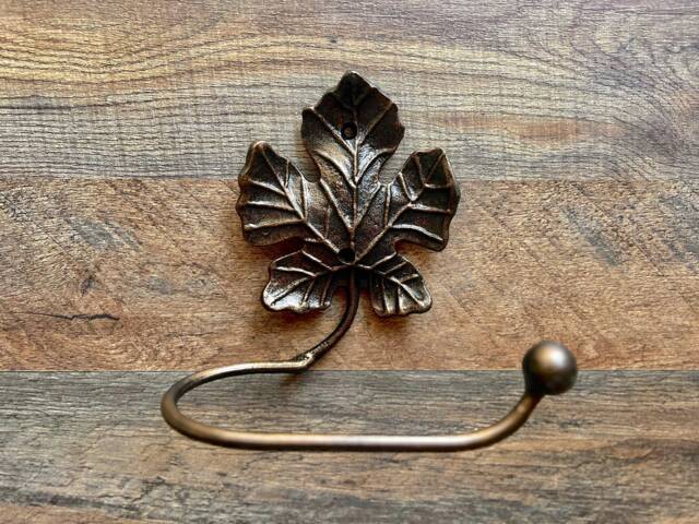 Leaf Toilet Paper Holder, Iron Tp Tissue Nature, Wall Hook, Bathroom Hardware, Bath Fixture Fall - image 1