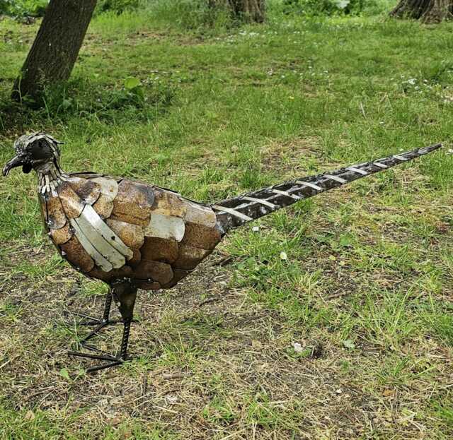 Hand Crafted Recycled New Style Metal Pheasant. Outdoor Garden Sculpture. Pheasants - image 1